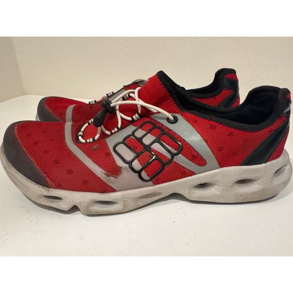 Columbia Shoes Men's 9.5 Drainmaker Running Shoe Sneakers OmniGrip Red Lace-Up - Picture 1 of 6